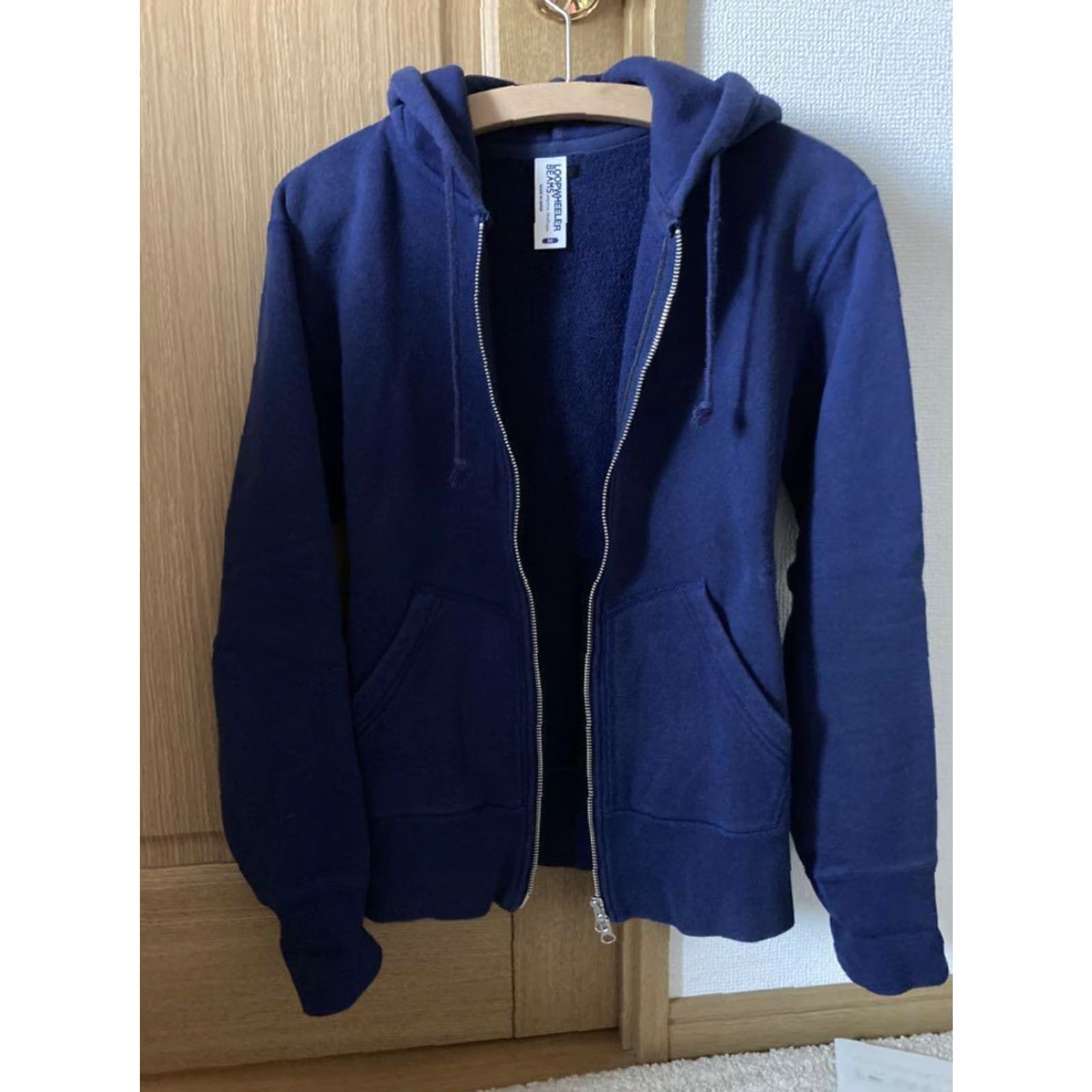Vintage Loopwheeler x BEAMS Slim Sweat Hoodie Navy Cotton Size M Men Regular Zip Full Zip Navy Slim Sweatshirt 90s? Size US M / EU 48-50 / 2 - 2 Thumbnail