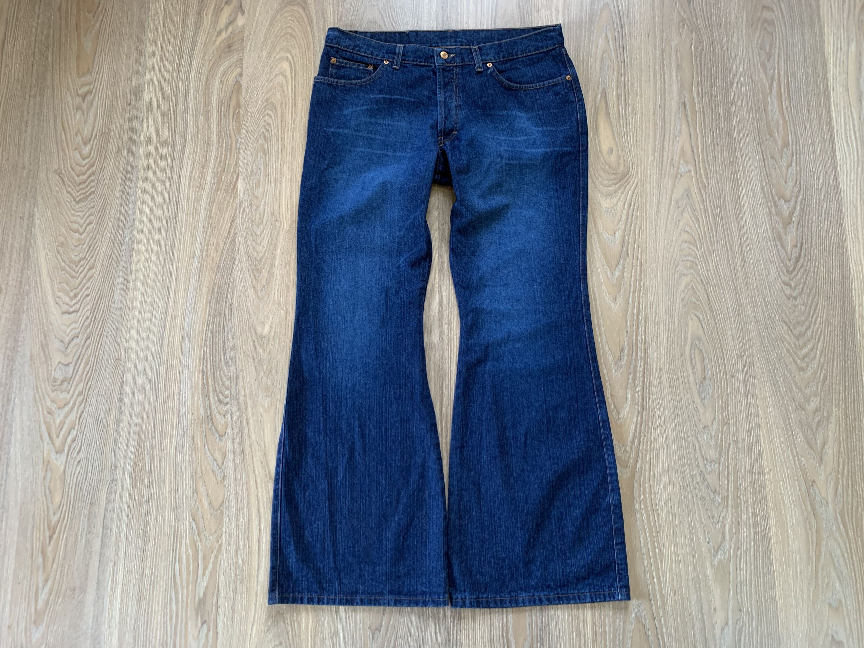 Italic Italian Bell Bottom Blue Denim Jeans Size US 38 / EU 54 - 2 Thumbnail