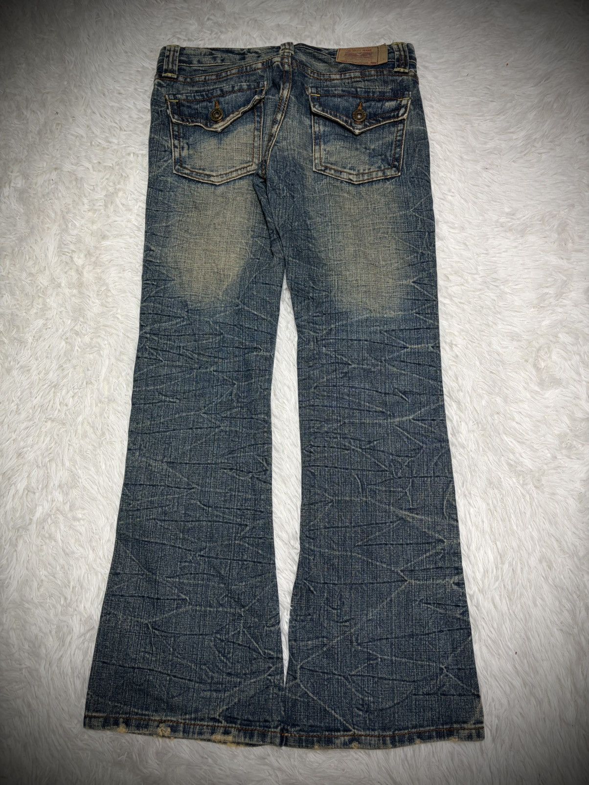 Tornado Mart Japanese brand mudwash vintage flared jeans Size 28" / US 6 / IT 42 - 4 Thumbnail