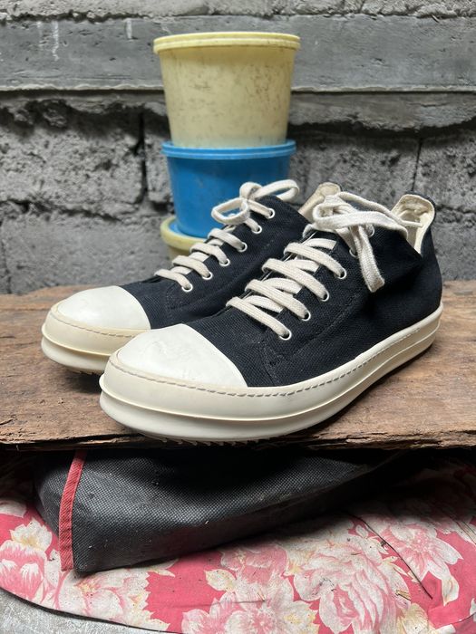 Rick owens clearance ramones low canvas