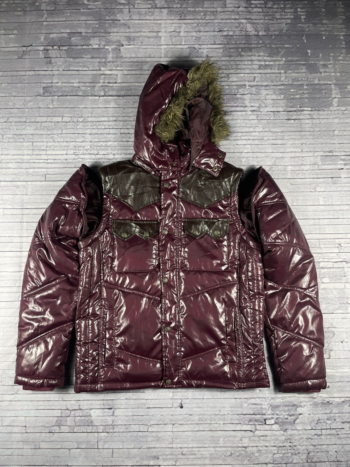 Japanese Brand Nylaus Fur Puffer Western Ifsixwasnine LGB Vkei Bono Style Size US M / EU 48-50 / 2 - 8 Thumbnail