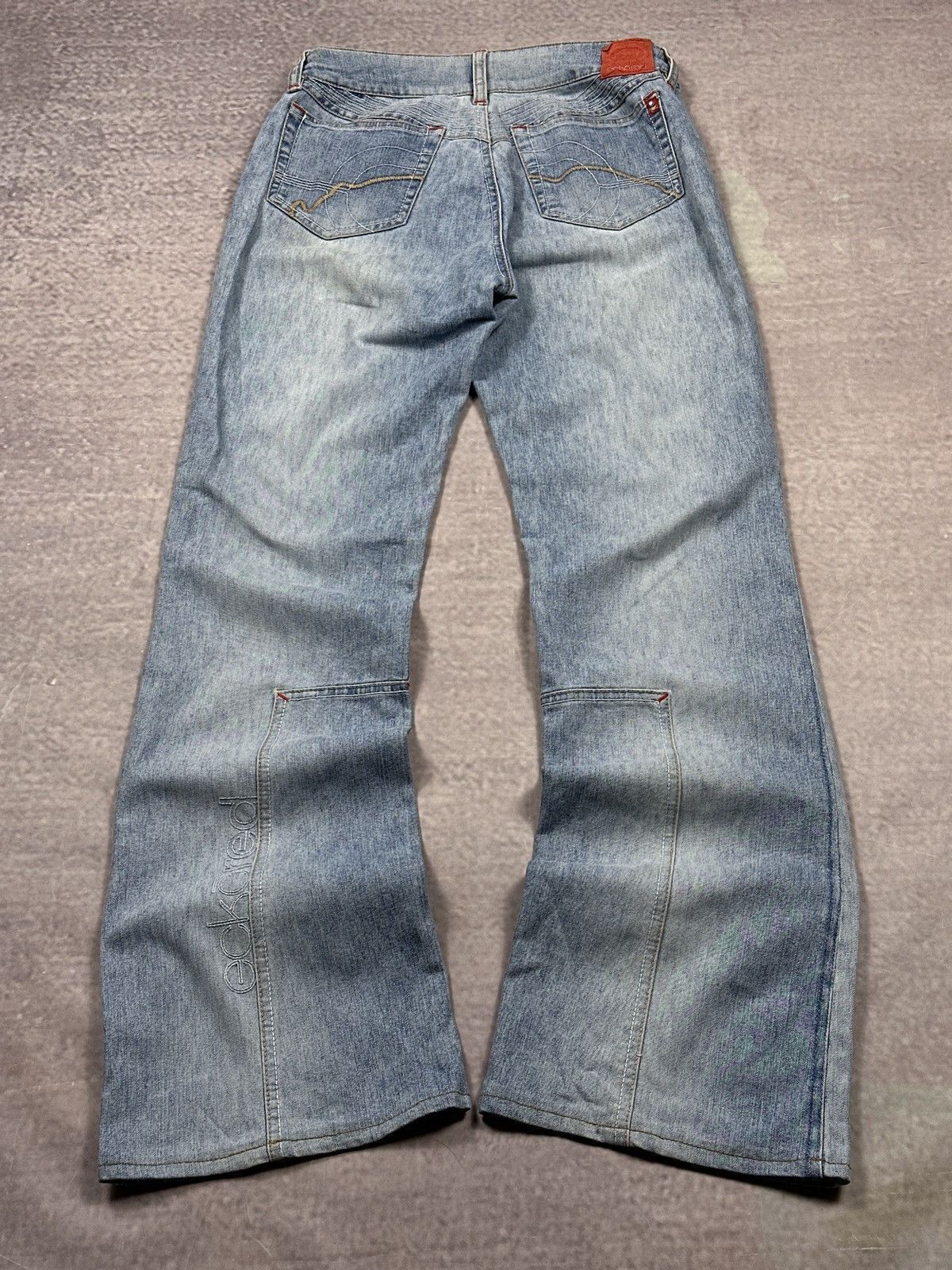 Ecko Unltd. Vintage LGB Style Ecko Unltd Red Flared Distressed Jeans Size US 30 / EU 46 - 2 Thumbnail