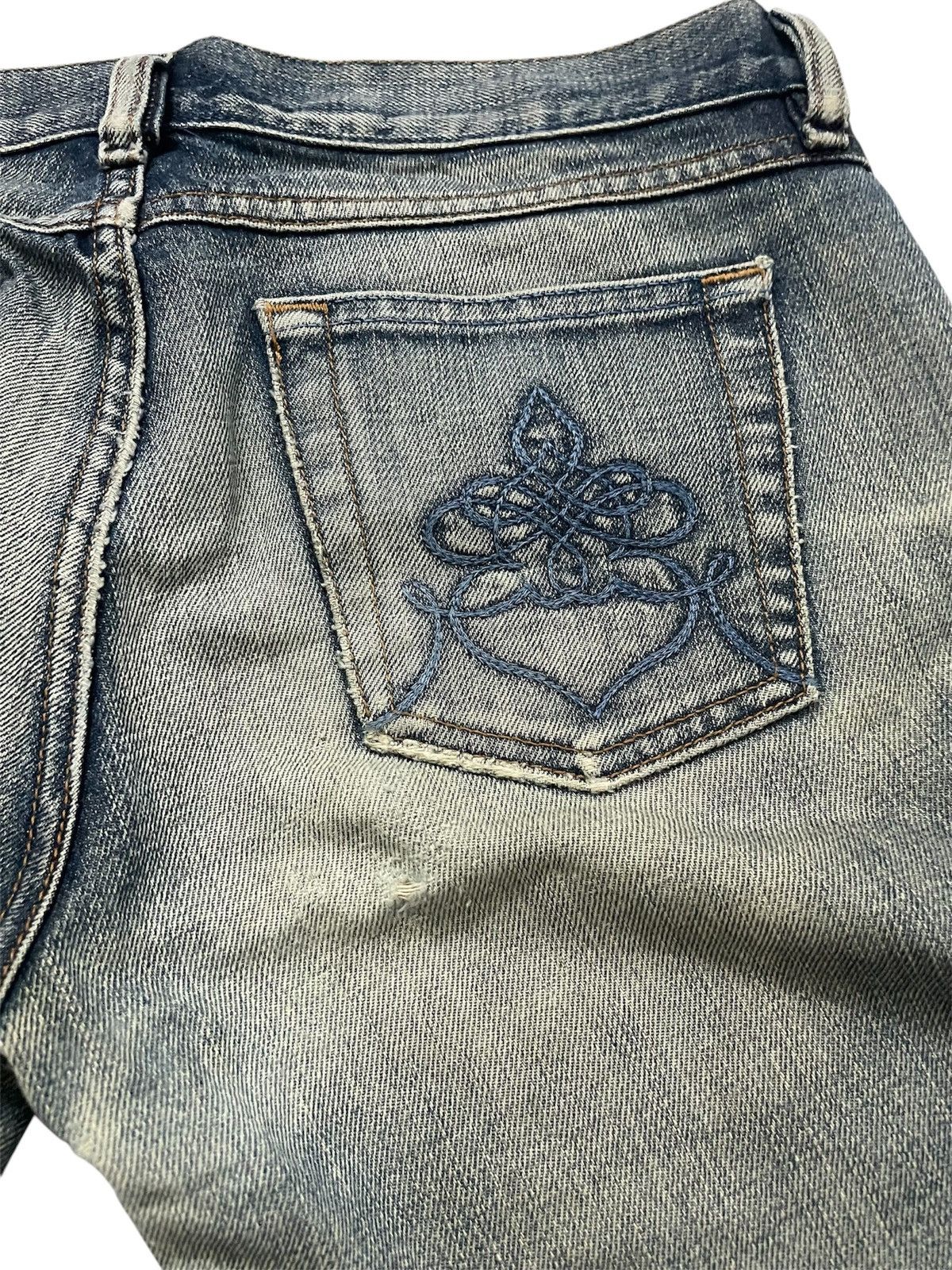 Diesel × Vintage Sick🔥Vtg Ripped Jeans Diesel Industry Embroidery denim Size 29" - 12 Thumbnail