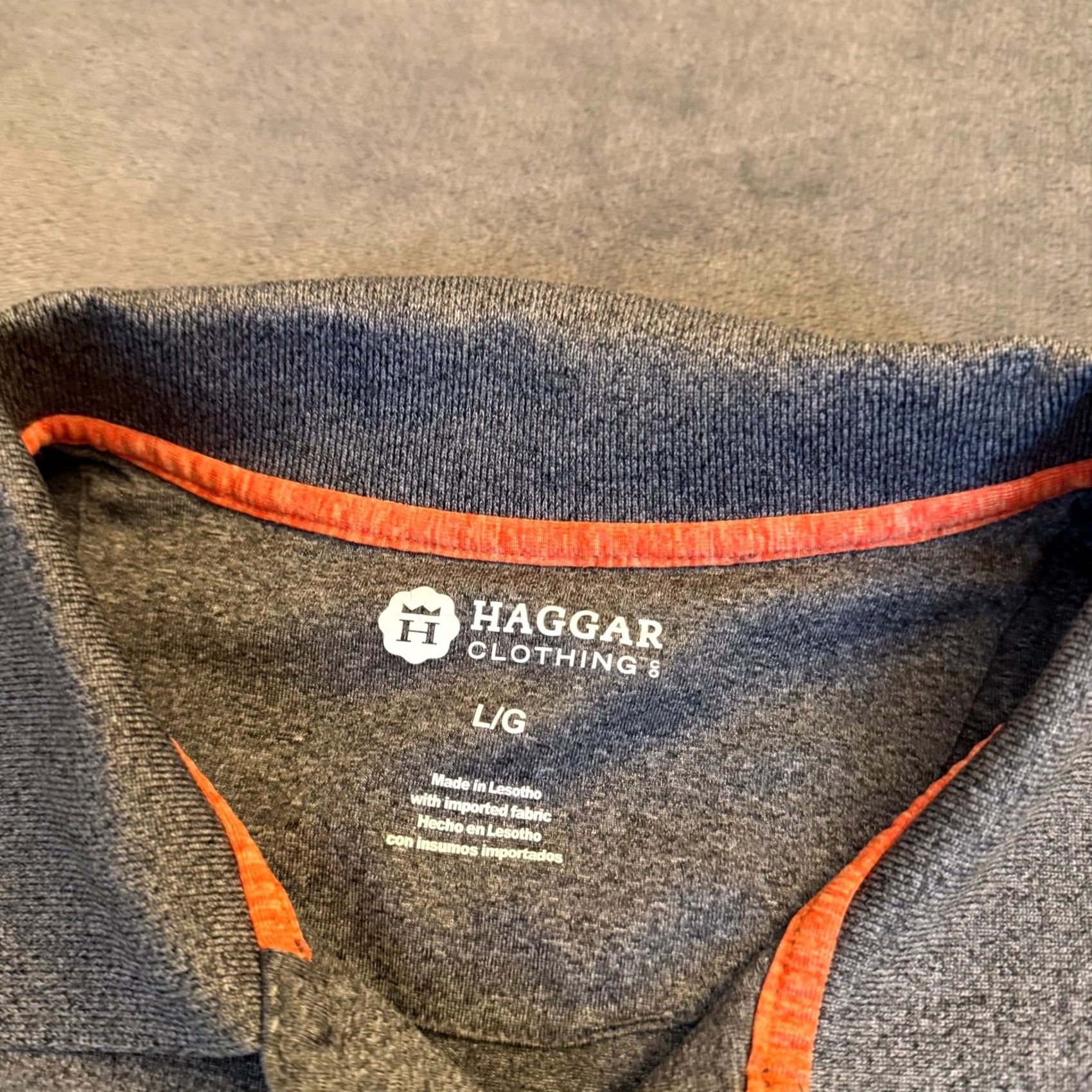 Haggar Haggar Polo Shirt Dark Gray Heathered Short Sleeve Button Up Mens Large Size US L / EU 52-54 / 3 - 3 Thumbnail