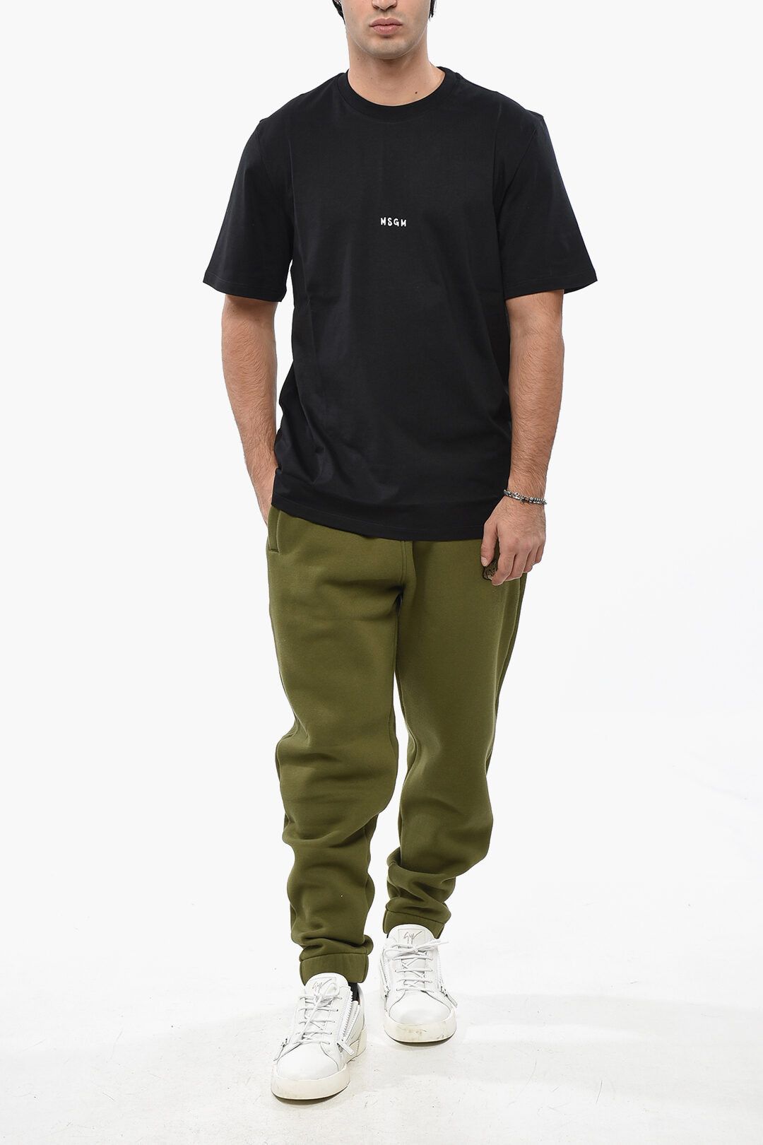 MSGM og1mm1125 Solid Color Crewneck T-Shirt in Black Size US S / EU 44-46 / 1 - 4 Thumbnail