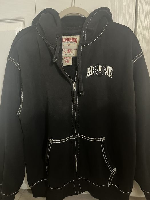 Supreme Supreme X true religion black zip up hoodie | Grailed