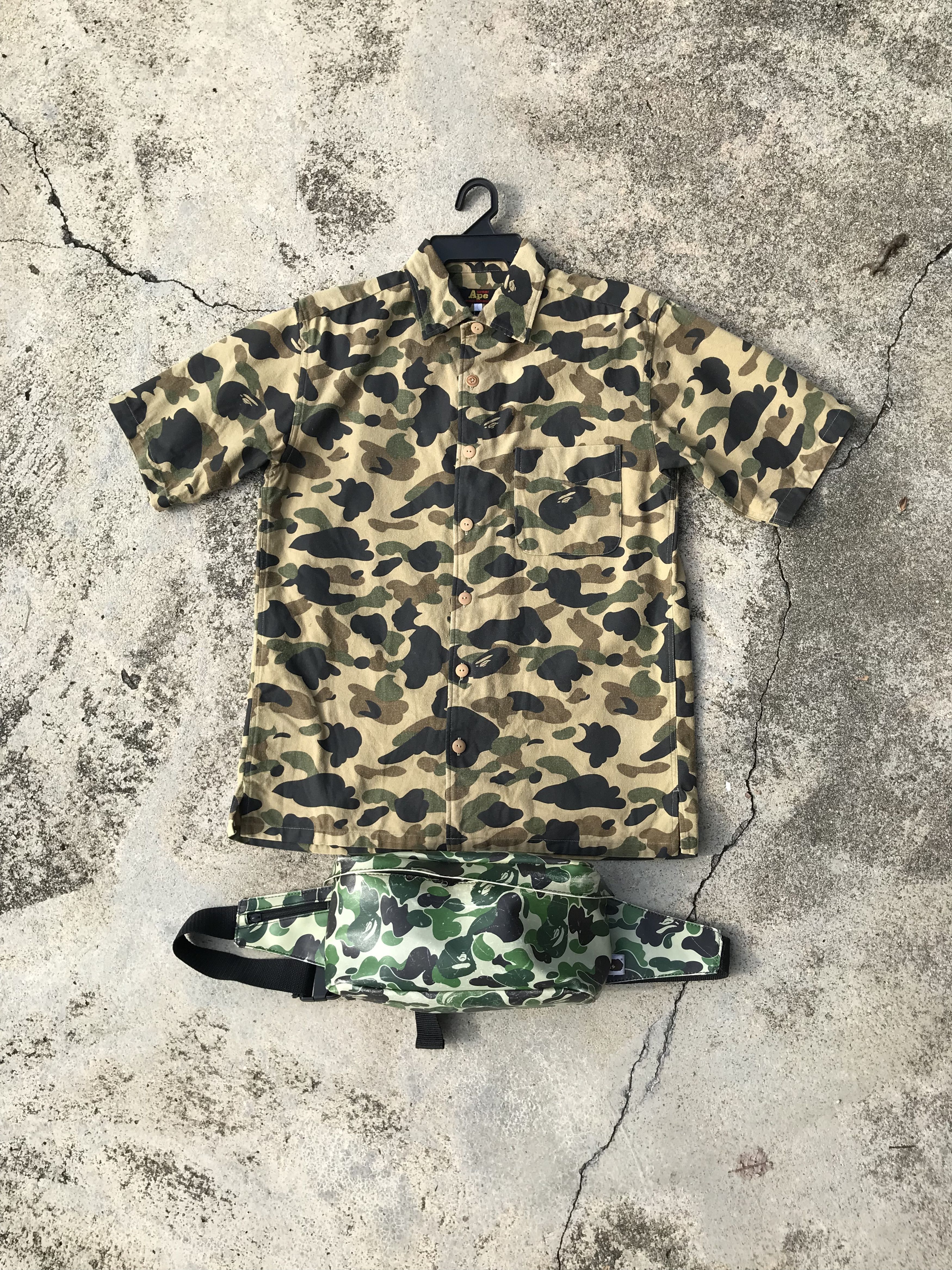 image of Bape Camo Shirts in Olive, Men's (Size Medium)