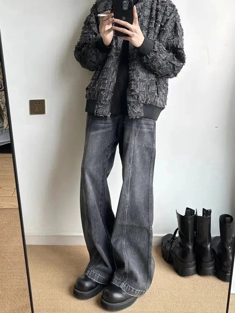 Japanese Brand Retro loose straight leg micro flared jeans Size US 30 / EU 46 - 3 Thumbnail
