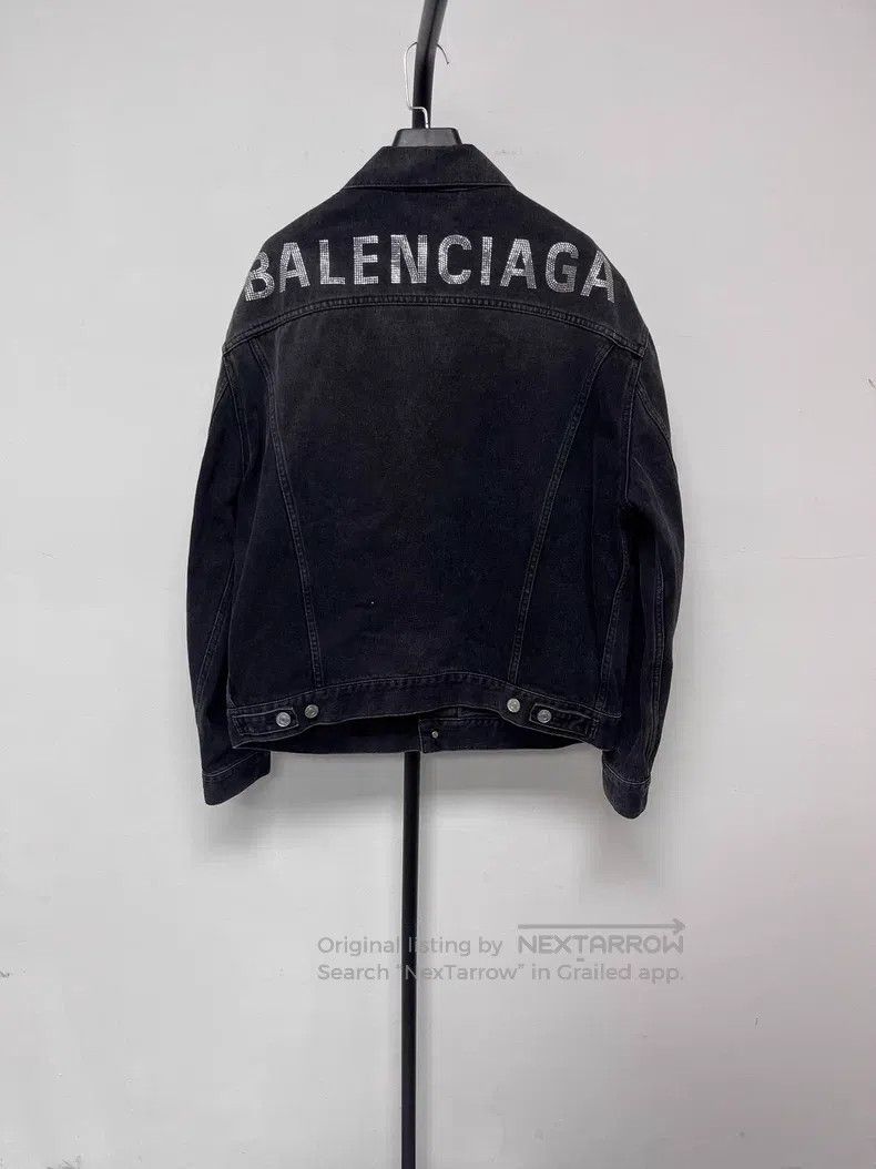Balenciaga Balenciaga Logo emblem long-sleeve lapel denim jacket Size XXS / US 00 / IT 34 - 1 Thumbnail