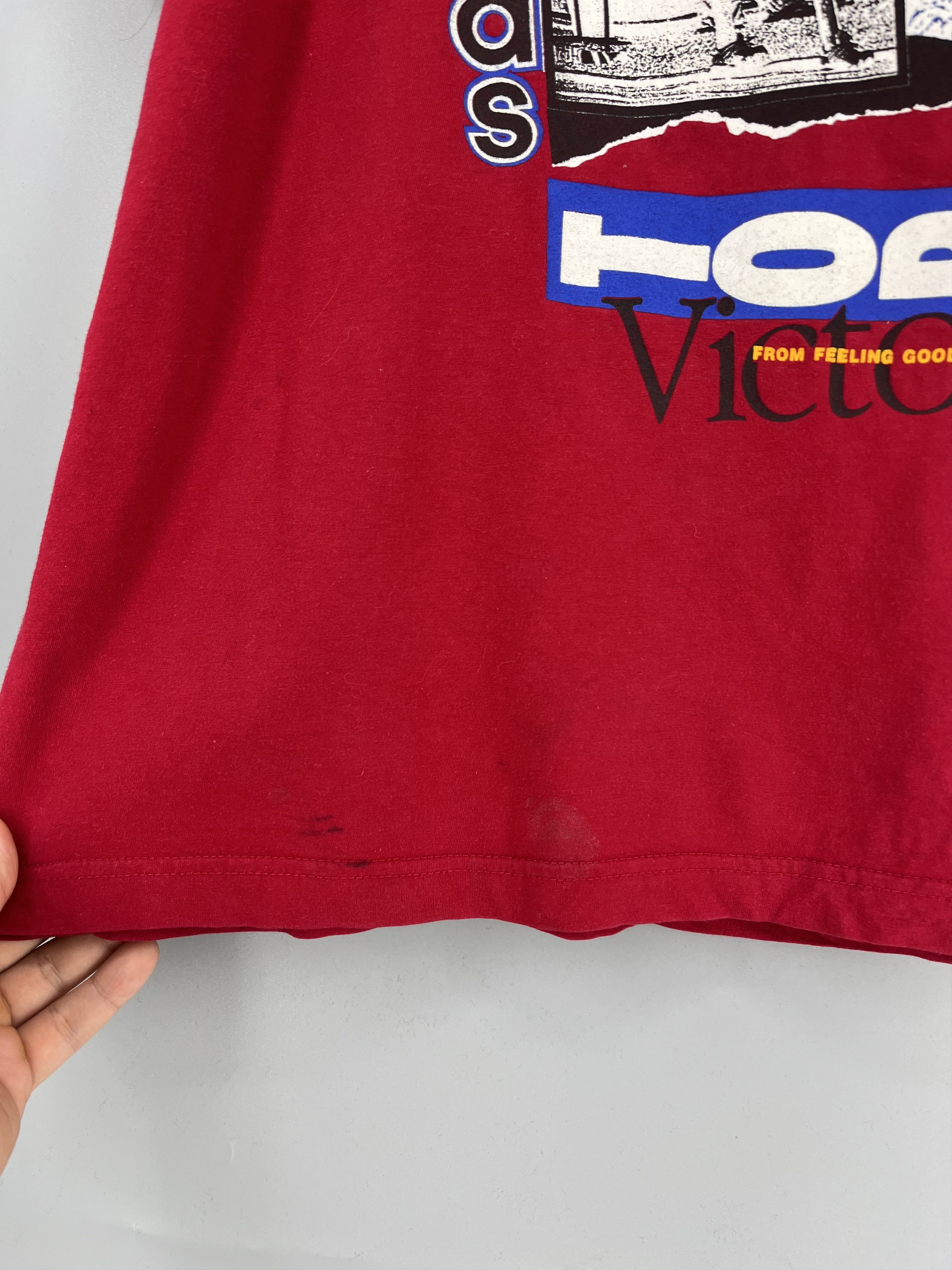 Adidas Vintage 90s Adidas T-Shirt – Red Trefoil Running Graphic Tee Size US M / EU 48-50 / 2 - 9 Thumbnail