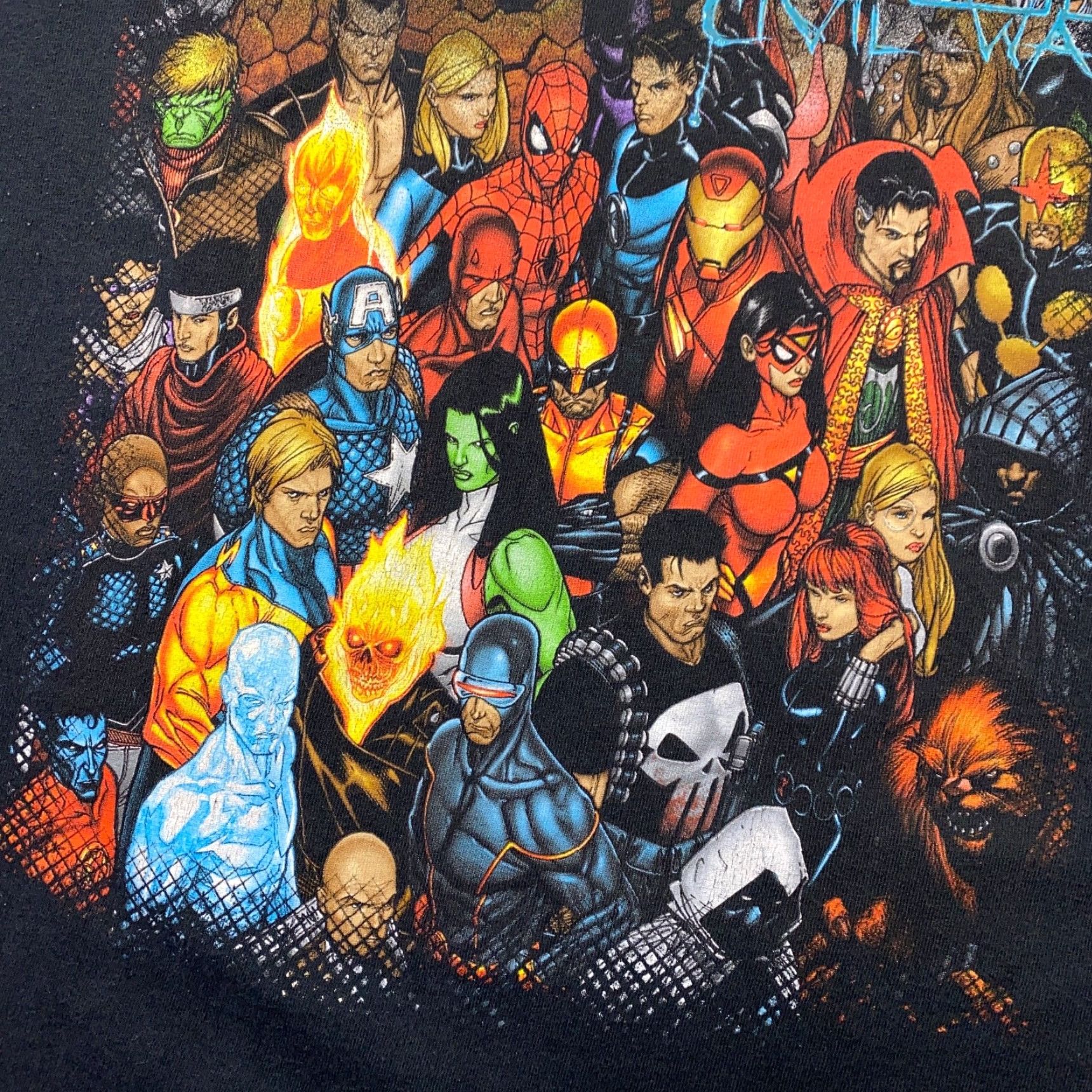 Mad Engine Marvel Civil War Mens Adult Large Black Superhero Collage Movie Mad Engine Shirt Size US L / EU 52-54 / 3 - 4 Thumbnail