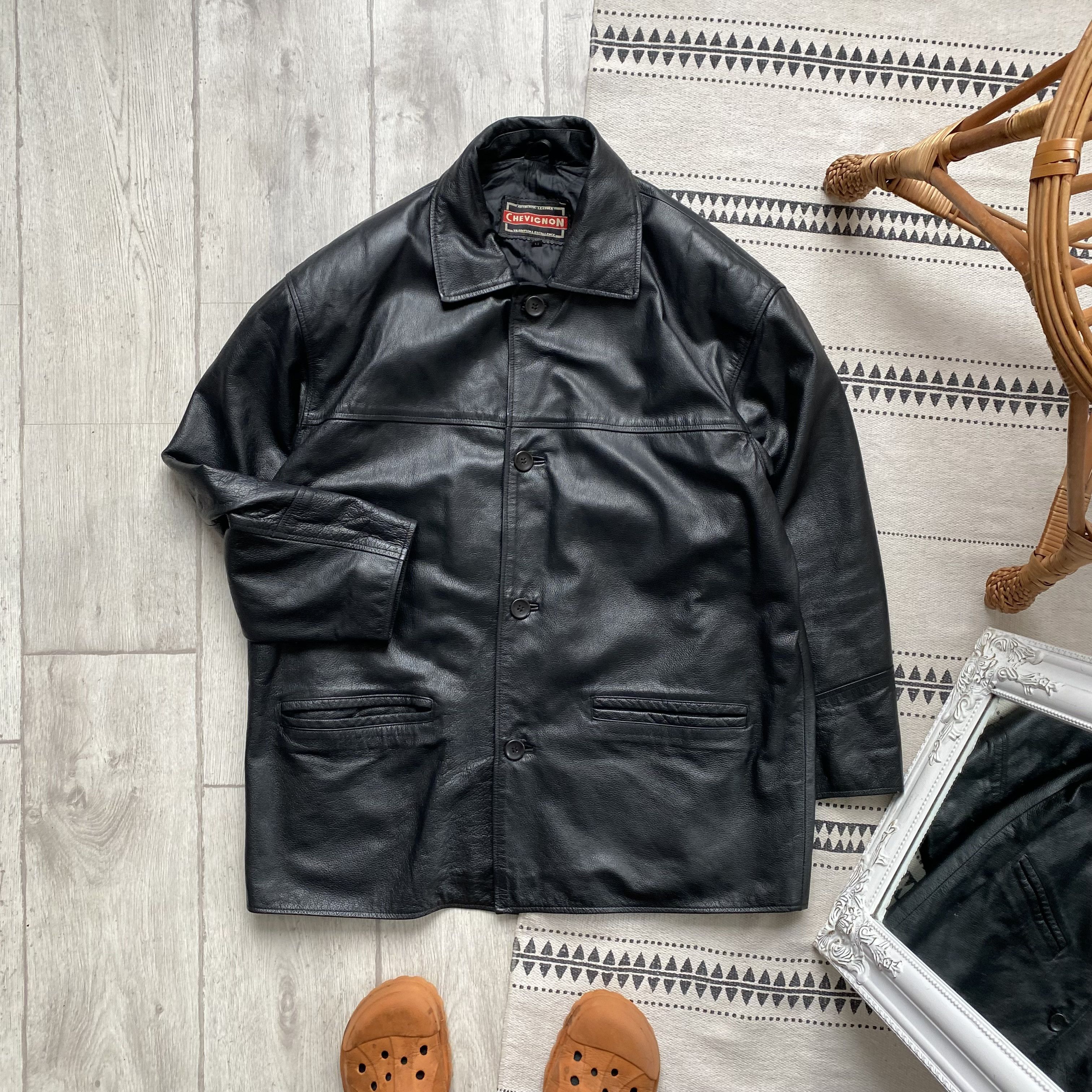 Chevignon Vintage 90s Heavyl Leather Jacket USA Marlboro Chevignon Size US M / EU 48-50 / 2 - 6 Thumbnail