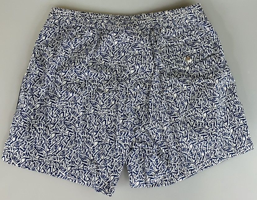 Brioni Brioni 🇮🇹 Blue Logo Script SeaMaster Resort Swim Trunk XL NWT Size US 38 / EU 54 - 13 Thumbnail