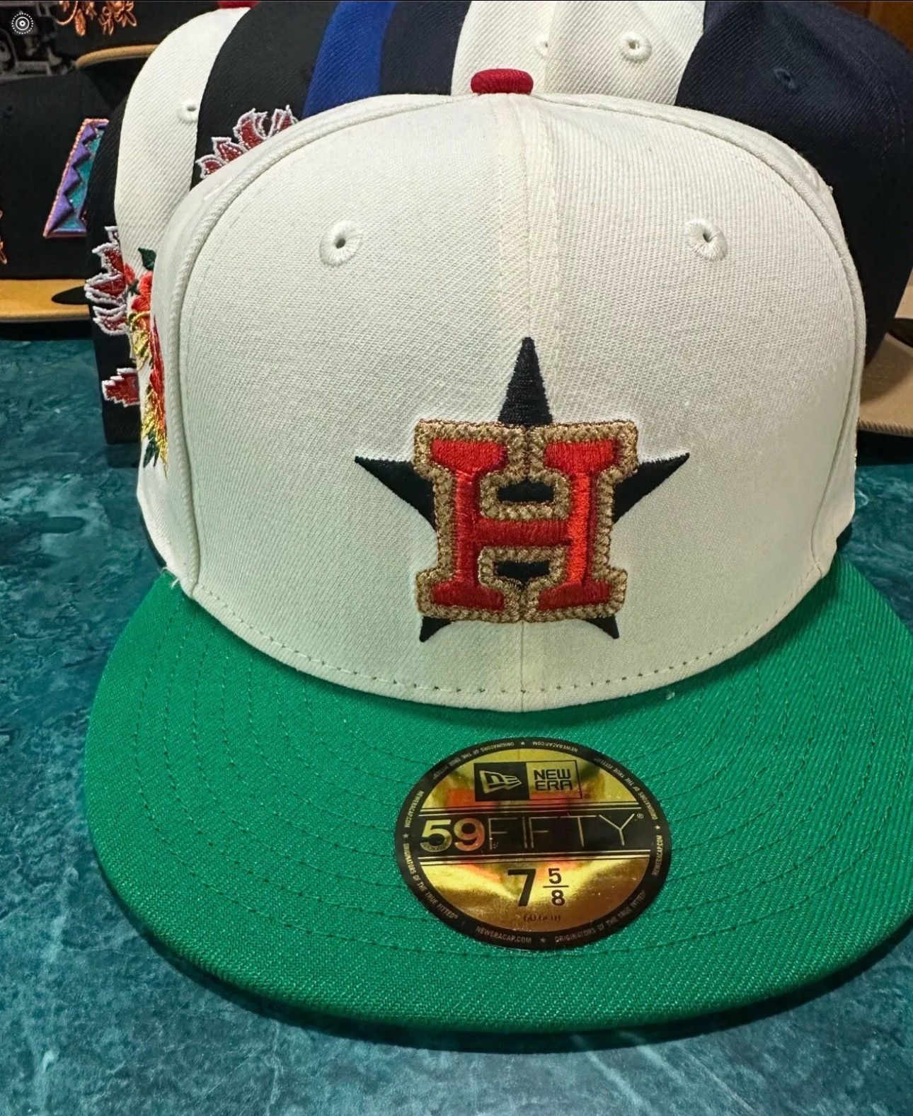New Era New Era 59FIFTY Houston Astros Fitted Cream Green Size ONE SIZE - 1 Thumbnail