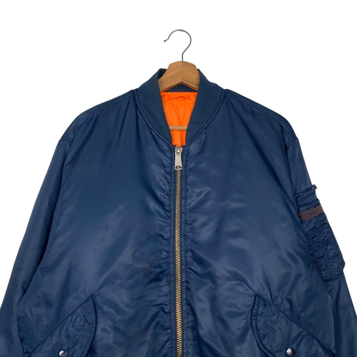 Vintage Vintage 90's Blue Bomber Jacket #2508-C113 Size US L / EU 52-54 / 3 - 2 Thumbnail