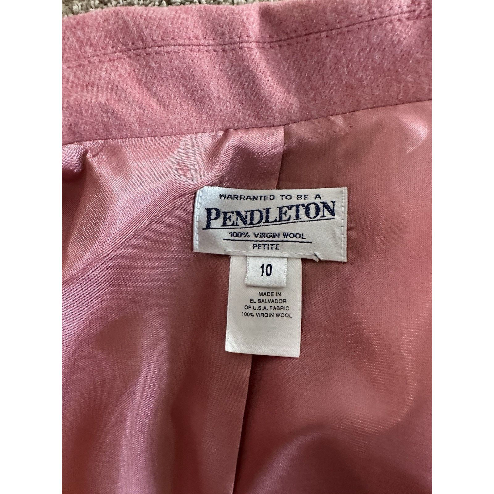 Pendleton Pendleton Blazer Womens Petite 10 Pink Virgin Wool 10P Size L / US 10 / IT 46 - 9 Thumbnail