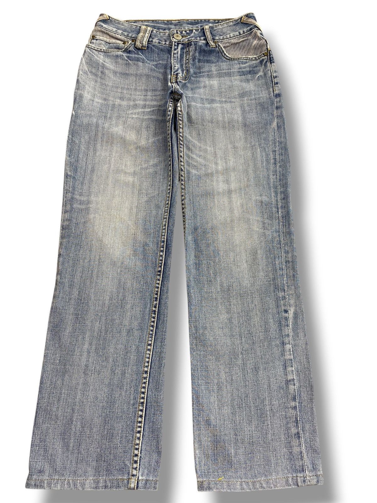 Japanese Brand Japanese Brand Faded Blue Wash whiskers Style Loose Jeans Size US 29 - 1 Thumbnail