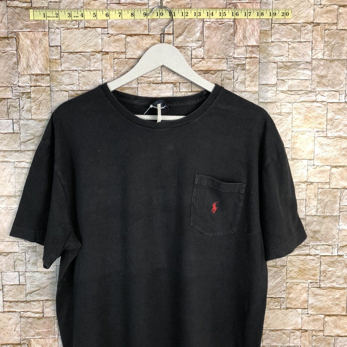 Polo Ralph Lauren Polo Ralph Lauren vintage Black faded Pocket Tee #A233 Size US L / EU 52-54 / 3 - 2 Thumbnail