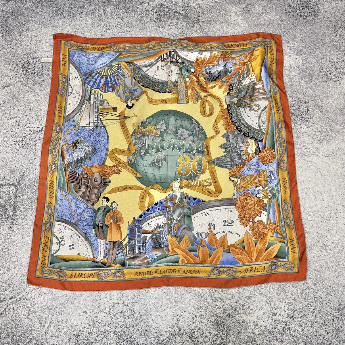 Vintage Vintage Andre Claude Canova France Silk Scarf Size ONE SIZE - 1 Thumbnail