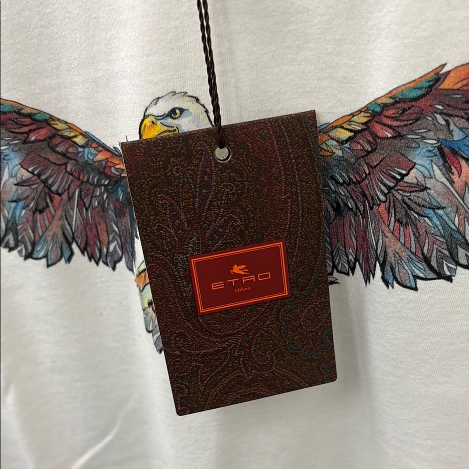 Etro NWT Etro White Tee with Multicolor Eagle Graphic Men's XL Size US XL / EU 56 / 4 - 8 Thumbnail