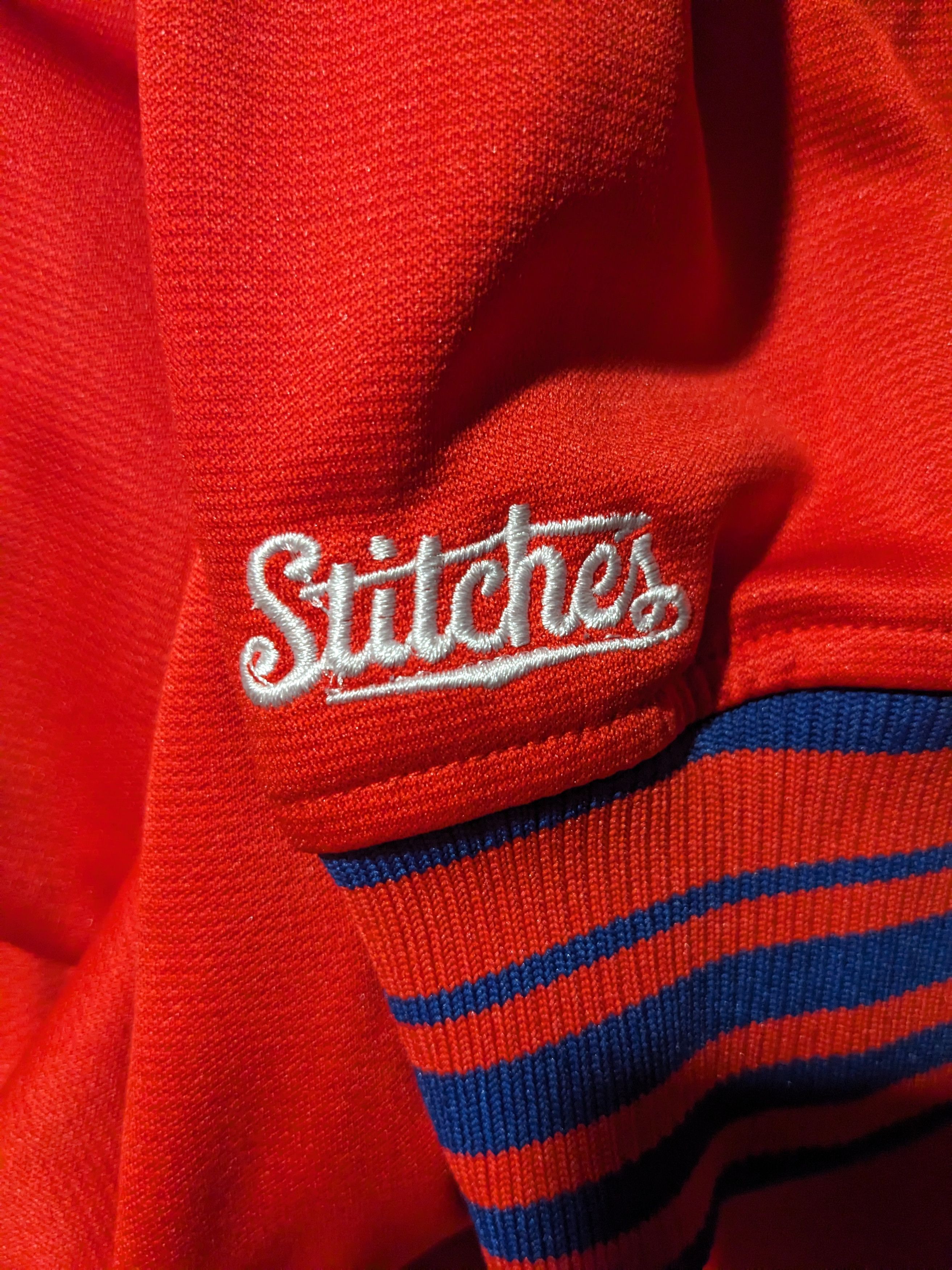 MLB × Vintage Phillies MLB Baseball Stitches Red Full Zip Track Jacket Size US XXL / EU 58 / 5 - 4 Thumbnail