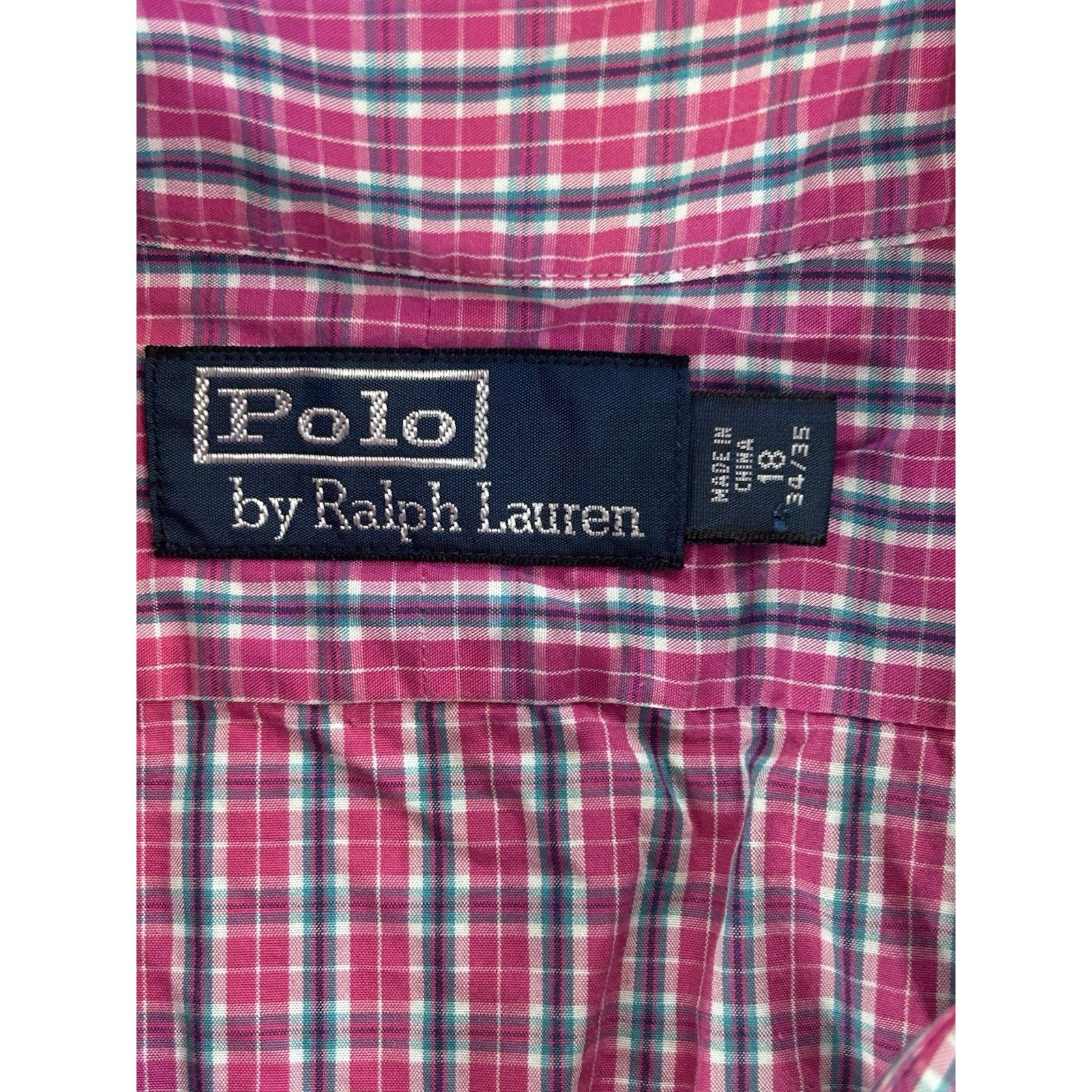 Polo Ralph Lauren mens polo ralph lauren button shirt 18 34/35 Pink Blue Plaid Size US XL / EU 56 / 4 - 5 Thumbnail