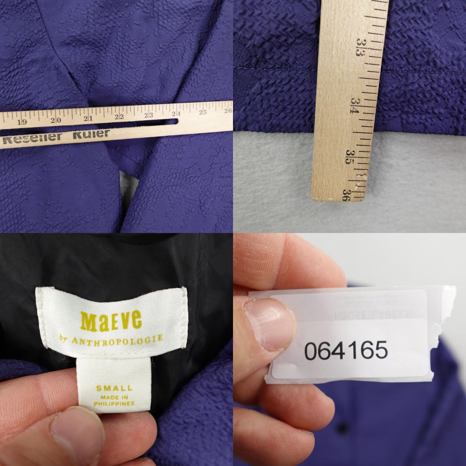 Anthropologie Maeve Anthropologie Jacket Womens Small Navy Blue Collared Anorak Coat Textured Size S / US 4 / IT 40 - 8 Thumbnail