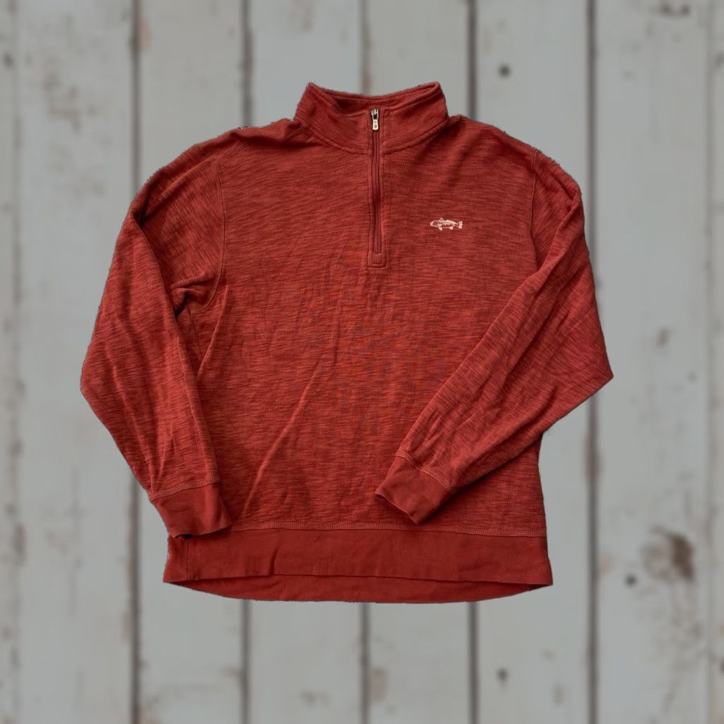 Orvis Orvis Men's Large Heritage Quarter-Zip Sweatshirt Rust Red Trout Logo Size US L / EU 52-54 / 3 - 1 Thumbnail