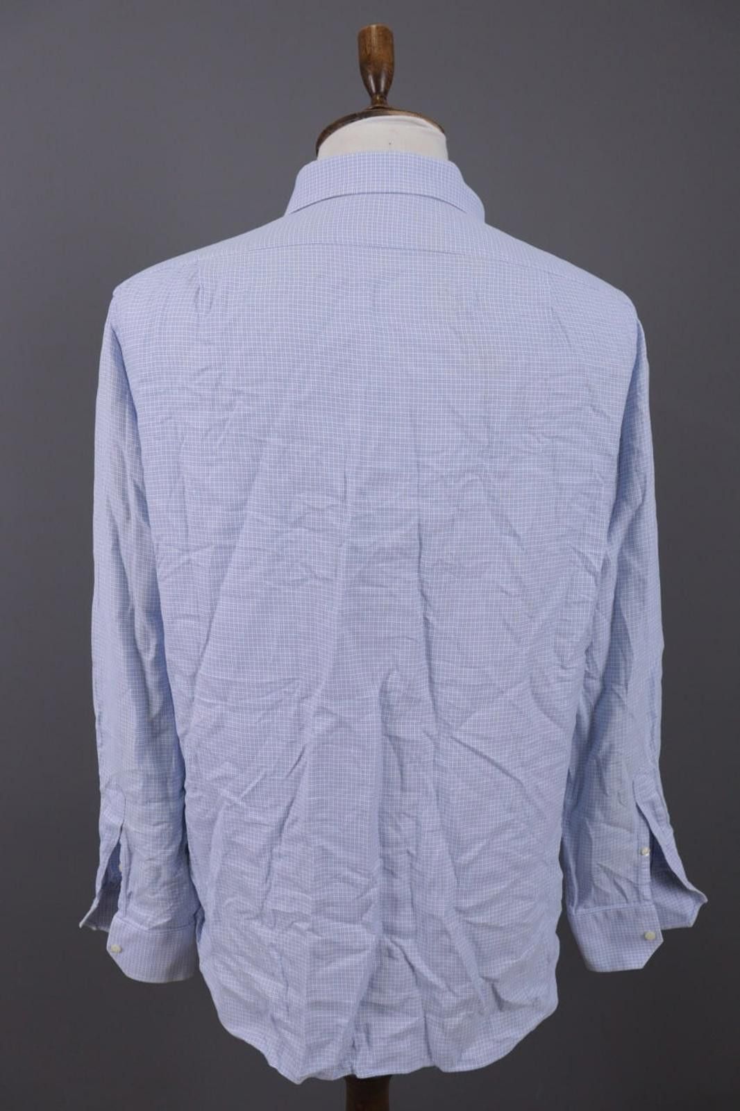 Designer Boggi Milano Tailored Fit Blue Down Shirt Size 43 / 17 Size US M / EU 48-50 / 2 - 8 Thumbnail