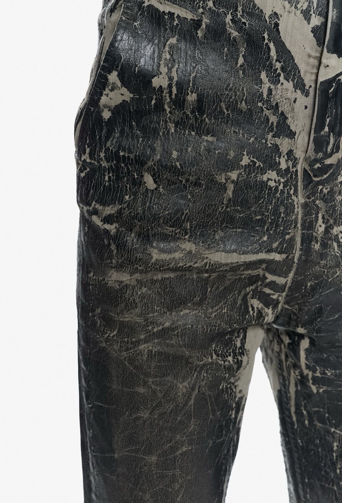 Rick Owens Drkshdw Last Rick Owens Drkshdw Geth Crackle-Effect Denim Trousers Size US 30 / EU 46 - 3 Thumbnail