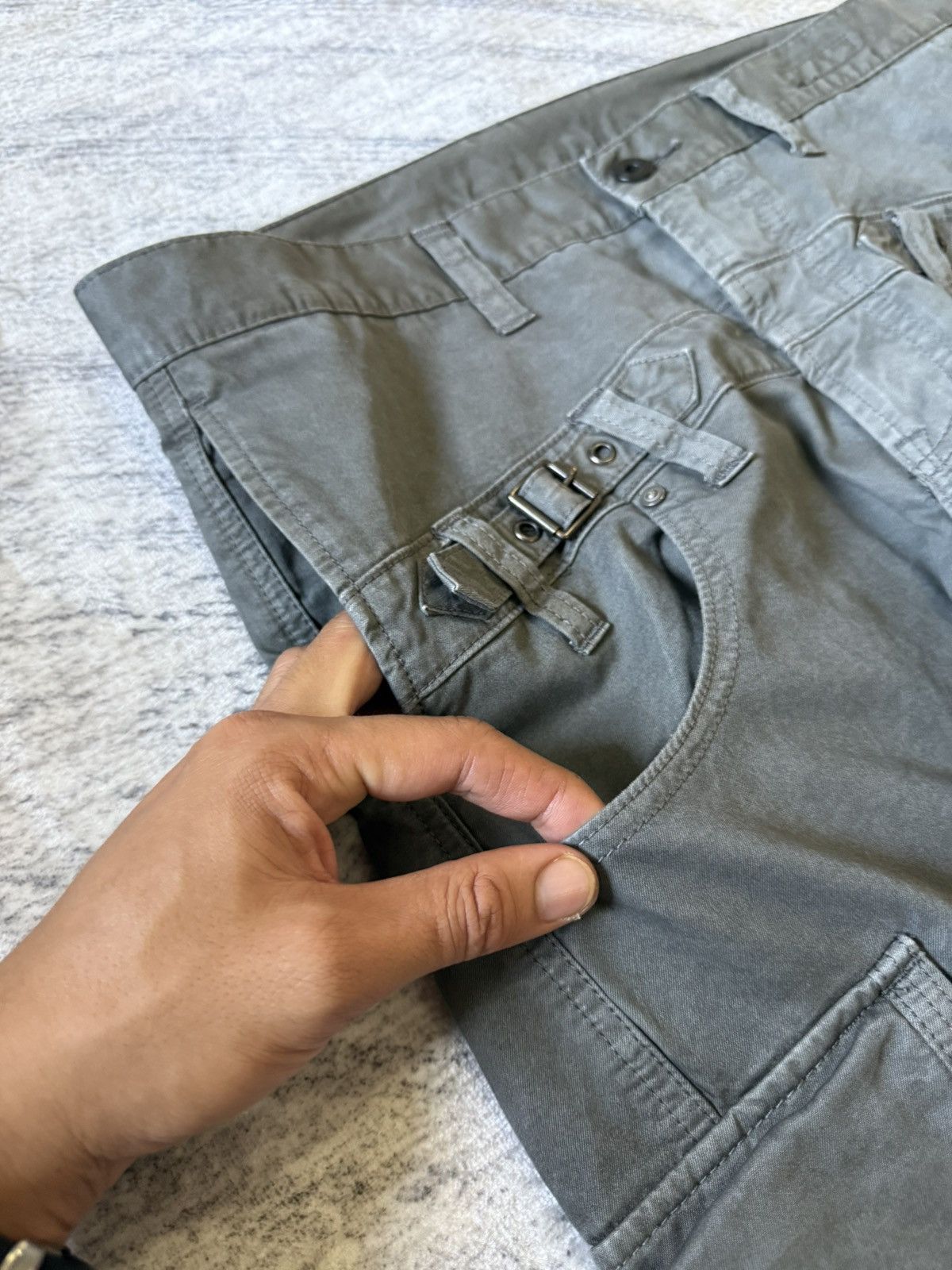 Japanese Brand Tette Homme Plag Bondage Deconstructed Cut & Sew Cargo Pants Size US 32 / EU 48 - 15 Thumbnail