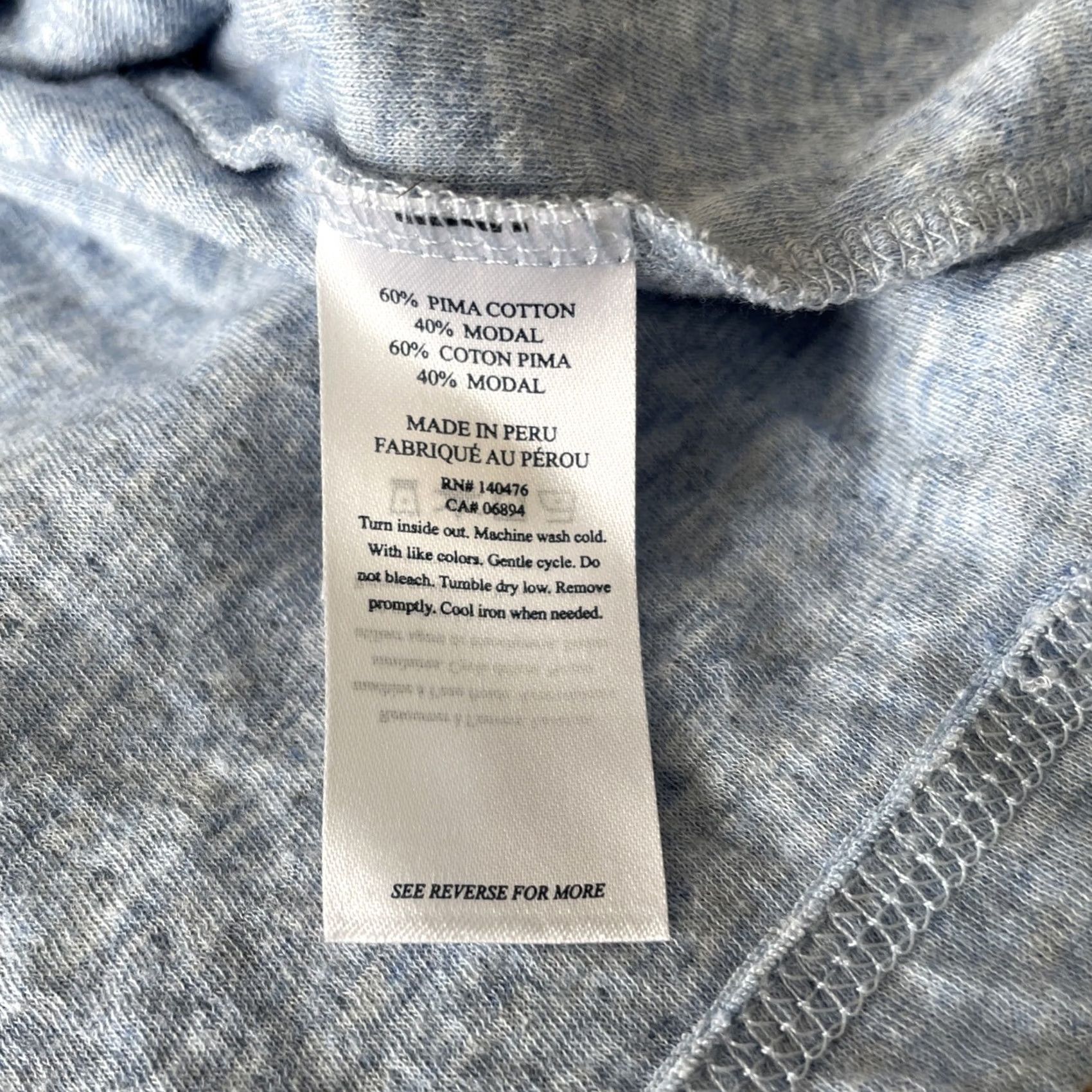 Faherty Faherty Henley Shirt Mens XL Light Blue Cloud Cotton Long Sleeve Pima Modal Soft Regular Mens XL Blue Henley Shirt Size US XL / EU 56 / 4 - 7 Thumbnail
