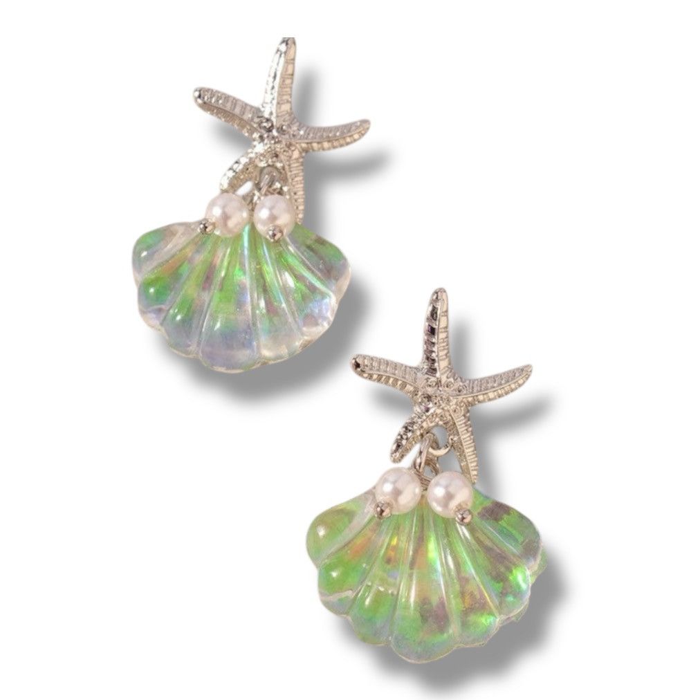 Other Silver tone starfish and resin clamshell dangle earrings Size ONE SIZE - 3 Thumbnail
