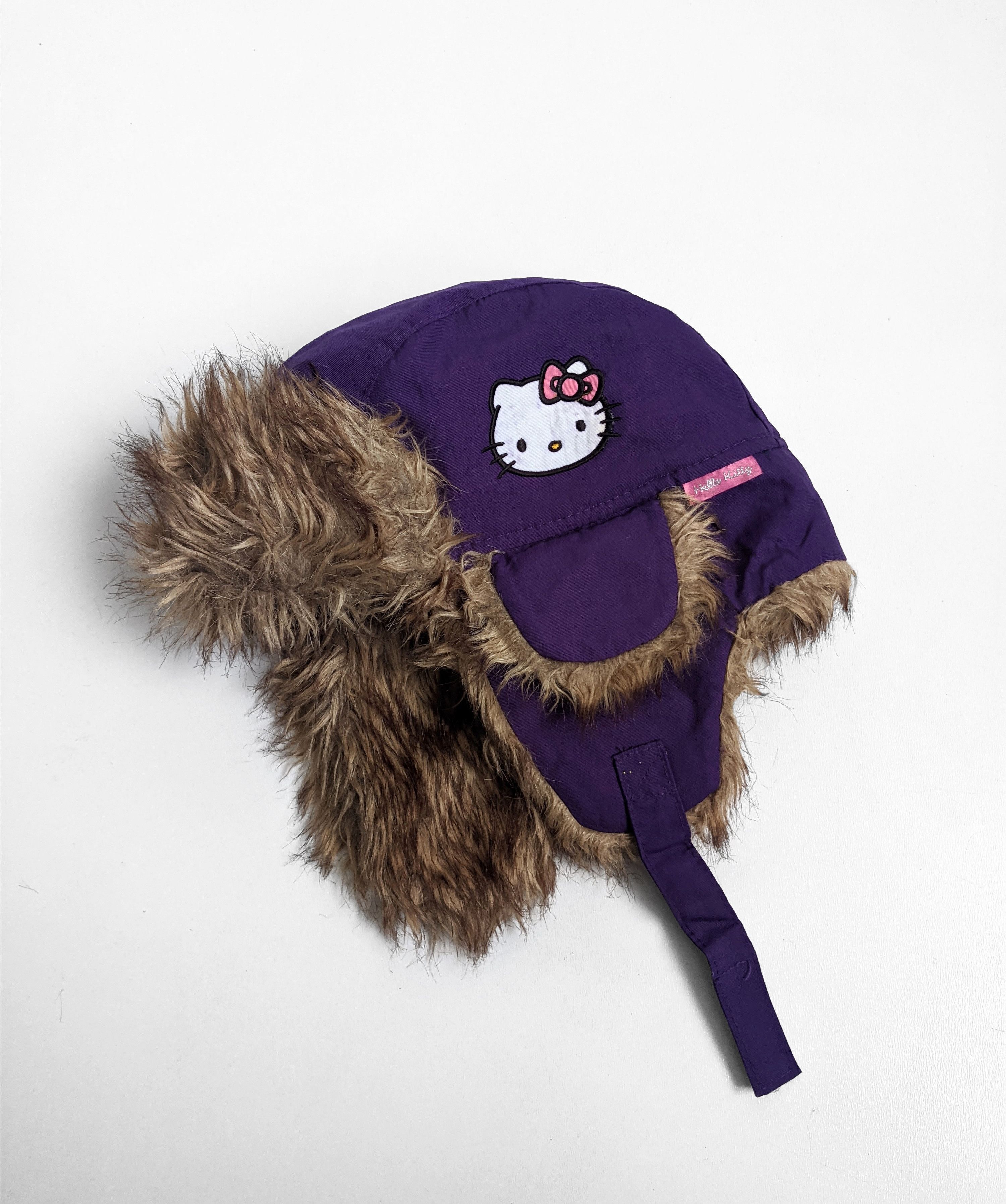 Vintage Hello Kitty y2k fur hat mohair fuzzy big logo Size ONE SIZE - 1 Thumbnail