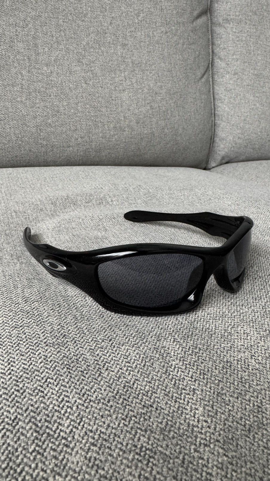 Oakley Vintage Oakley Monster Dog Polished Black Wrap Sunglasses Size ONE SIZE - 1 Thumbnail