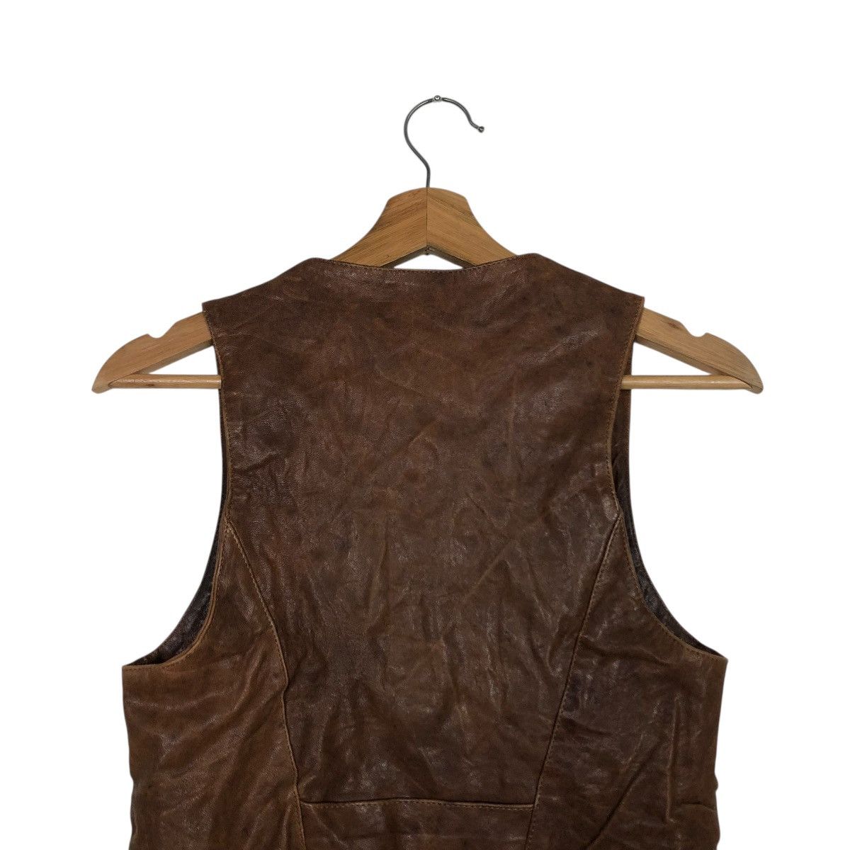 Vera Pelle 🔥VINTAGE GENUINE LEATHER VEST JACKET BIKER BEN ISSEY MIYAKE Size US M / EU 48-50 / 2 - 11 Thumbnail
