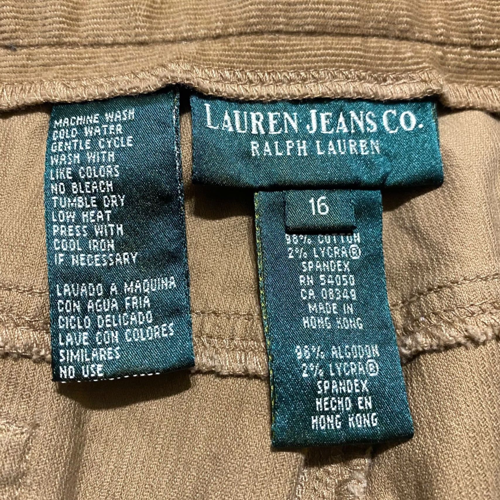 Ralph Lauren Ralph Lauren Jeans Co Womens Pants 16 Brown Corduroy High Rise Straight Casual Winter Fall Spring Mens Womens Girls? Size 38" / US 16 / IT 52 - 3 Thumbnail
