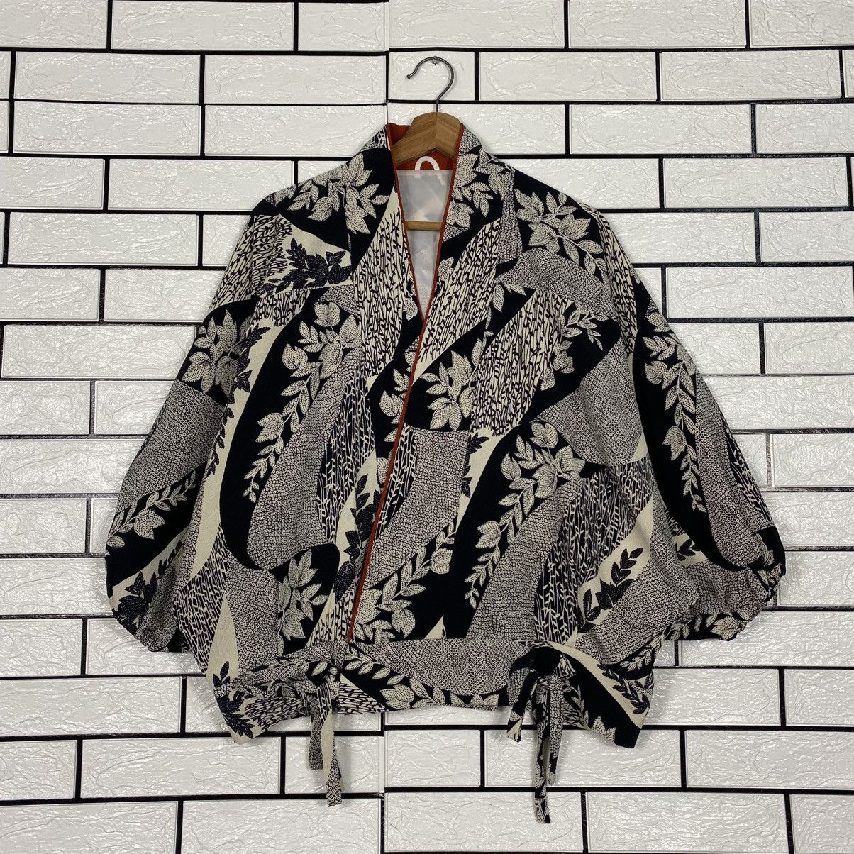 Japanese Brand 📌Vintage Bomber Jacket Over Print Leaf Unbrand Issey Miyake Size US M / EU 48-50 / 2 - 2 Thumbnail