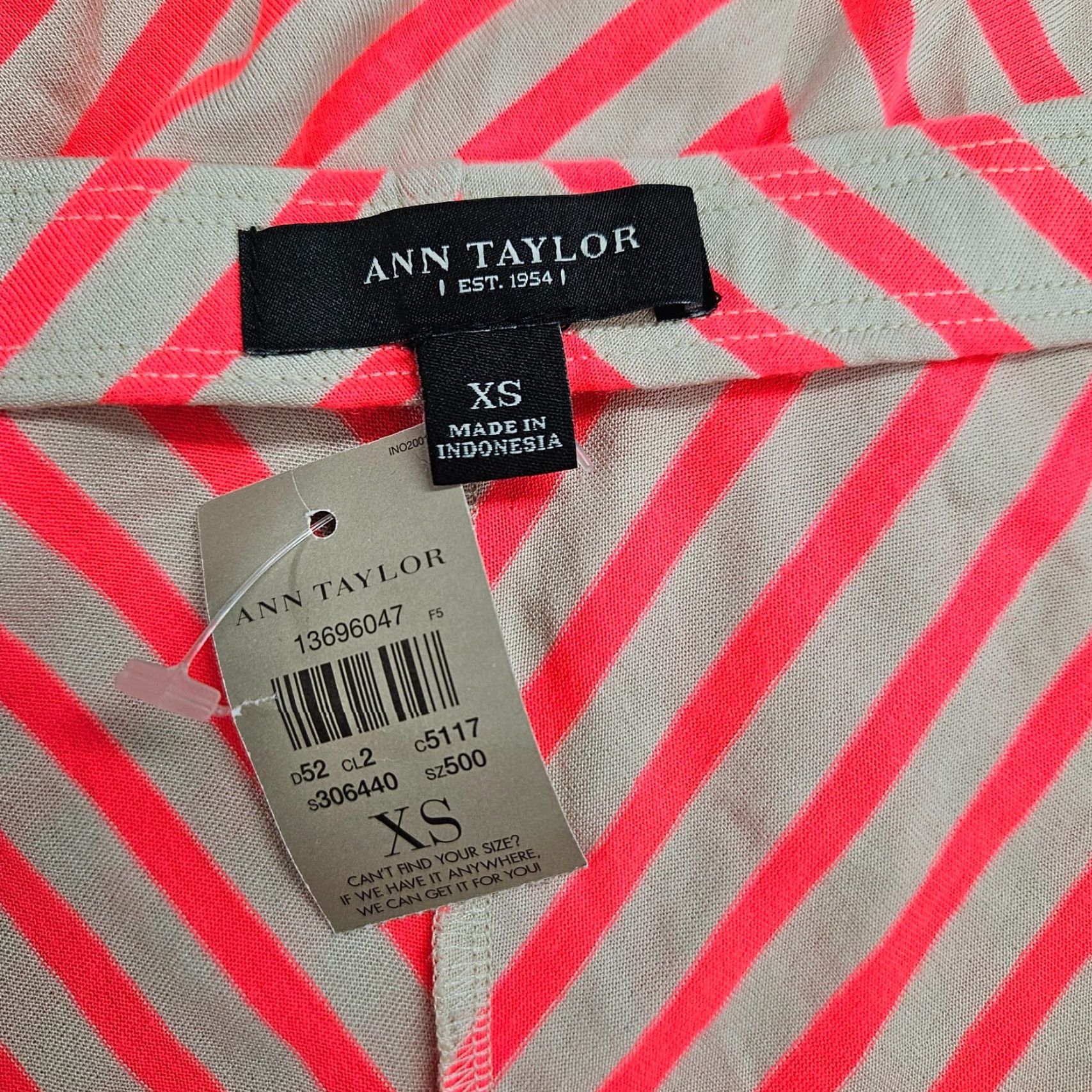 Ann Taylor Ann Taylor Womens Skirt XS Pink Beige Stripe Pull On Rayon Blend Size 26" / US 2 / IT 38 - 4 Thumbnail
