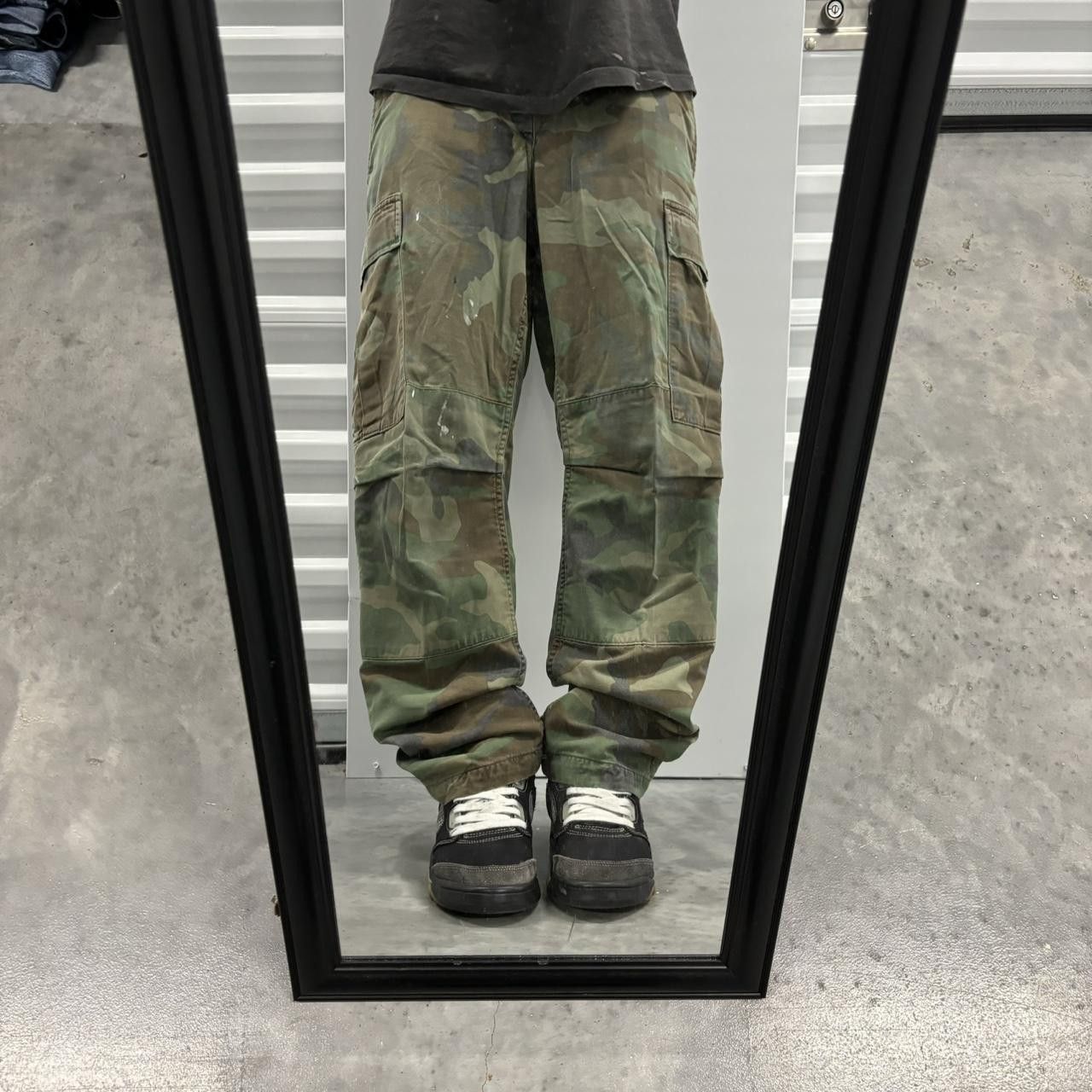 Japanese Brand × Vintage Crazy Vintage Y2K/2000s Faded Military Army Camo Skater Cargo Pants! Size US 30 / EU 46 - 1 Thumbnail