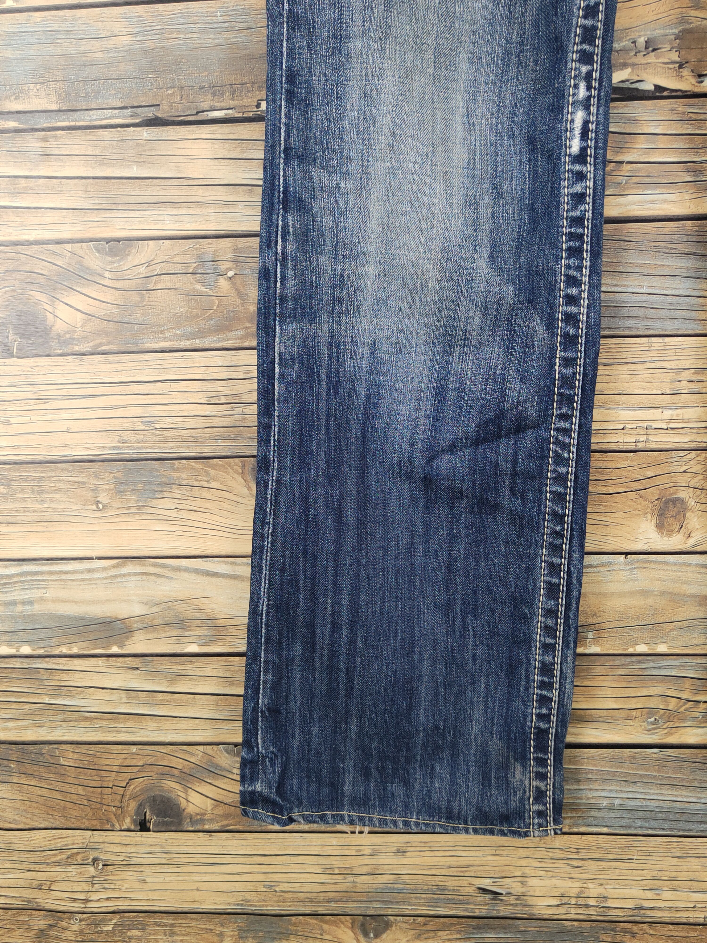 Mek Denim Mek Denim Dark Blue Distressed Ripped Jeans #W1700 Size 30" / US 8 / IT 44 - 4 Thumbnail