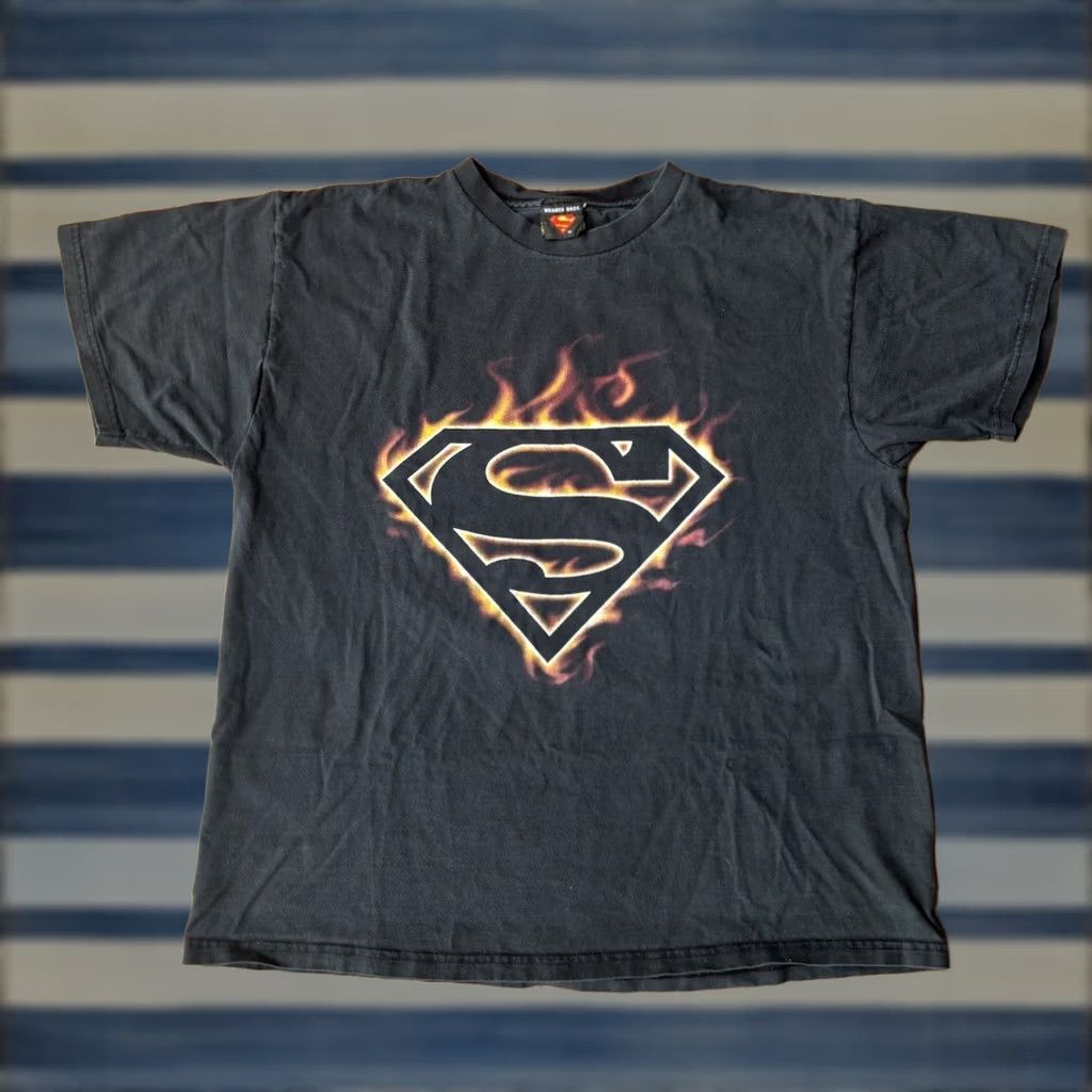 Vintage VINTAGE Superman Flaming T-Shirt Grunge Cartoon Size US M / EU 48-50 / 2 - 1 Thumbnail