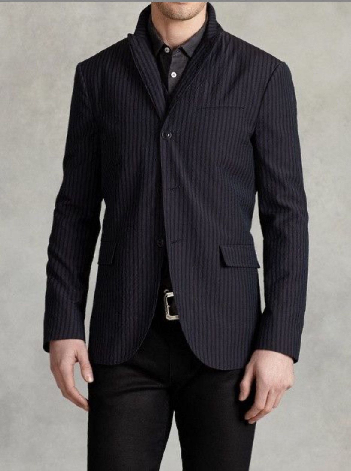 John Varvatos Peak lapel striped jacket. Size EU 50 USA 40 Size US M / EU 48-50 / 2 - 1 Thumbnail