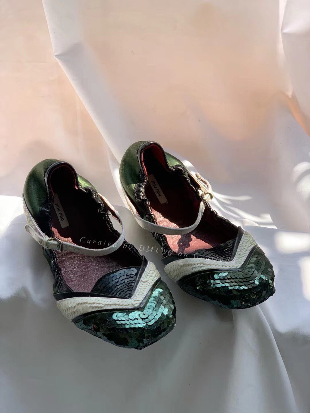 Miu Miu Miu Miu Sequin Flat Ballet Shoes Size US 4 / IT 34 - 1 Thumbnail