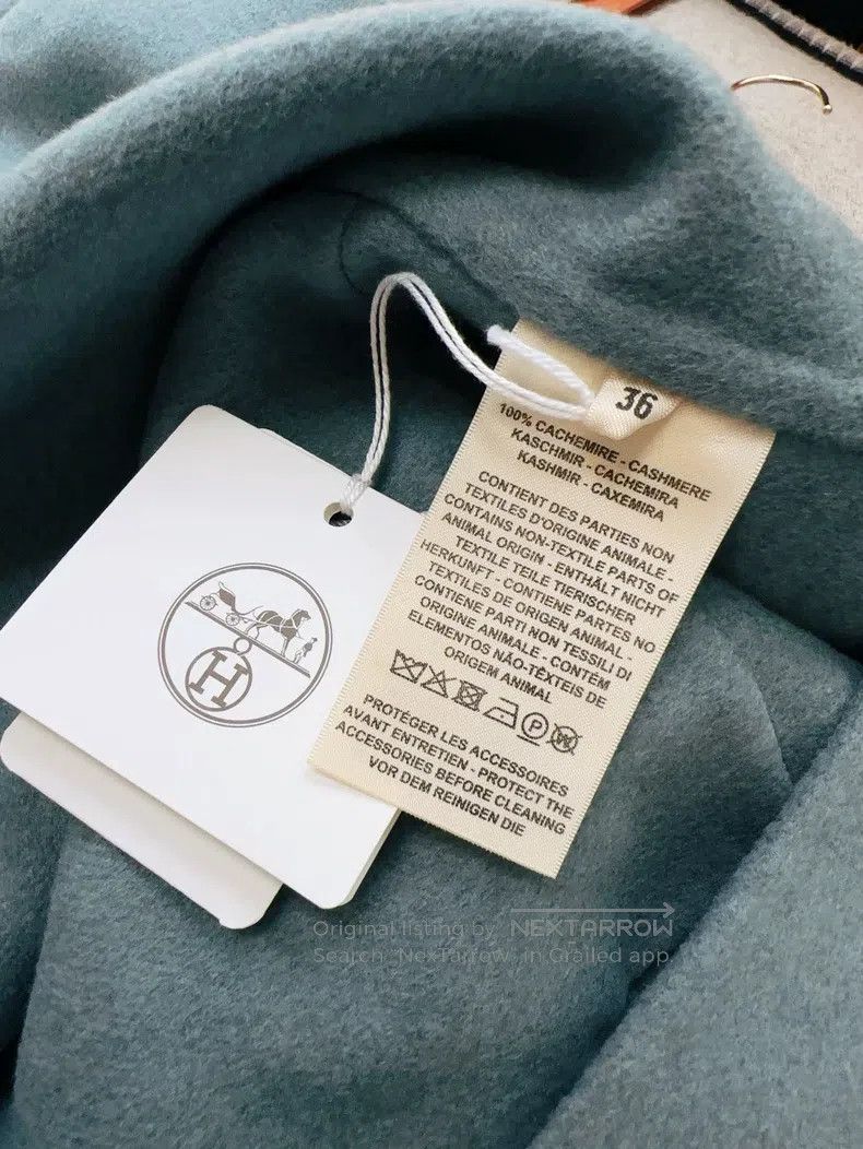 Hermes Hermes Blue Gray Haze Color Cashmere Coat Double-sided Cas Size XS / US 0-2 / IT 36-38 - 5 Thumbnail