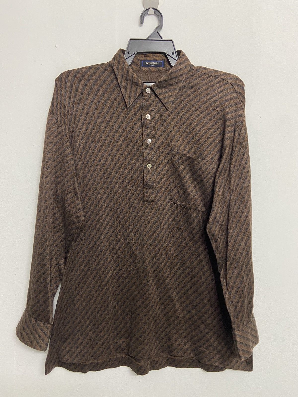 Yves Saint Laurent Vintage Yves Saint Laurent Polo Shirt Long Sleeve YSL Size US M / EU 48-50 / 2 - 1 Thumbnail
