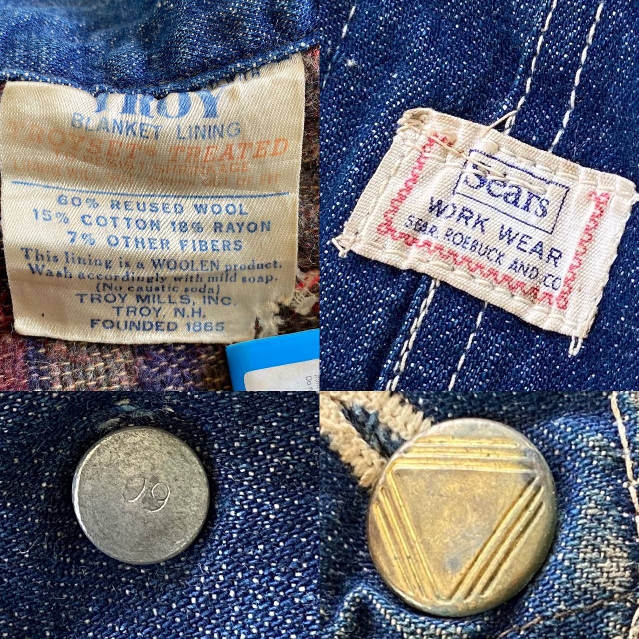 Sears True Vintage 50s Sears Denim Chore Jacket Size US XL / EU 56 / 4 - 12 Thumbnail