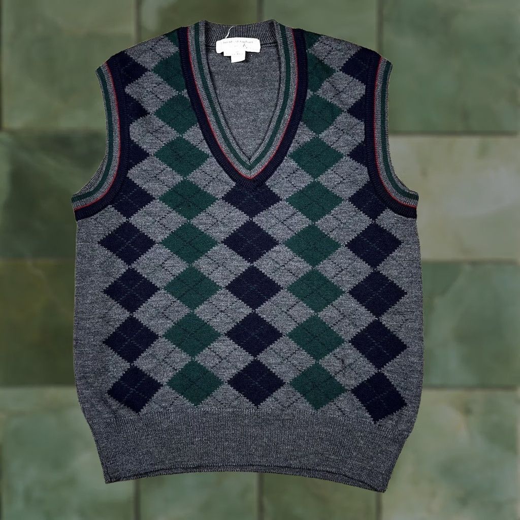 Vintage VINTAGE Tricots St Raphael Argyle Sweater Vest Men Medium Virgin Wool Knit Shirt Size US M / EU 48-50 / 2 - 1 Thumbnail