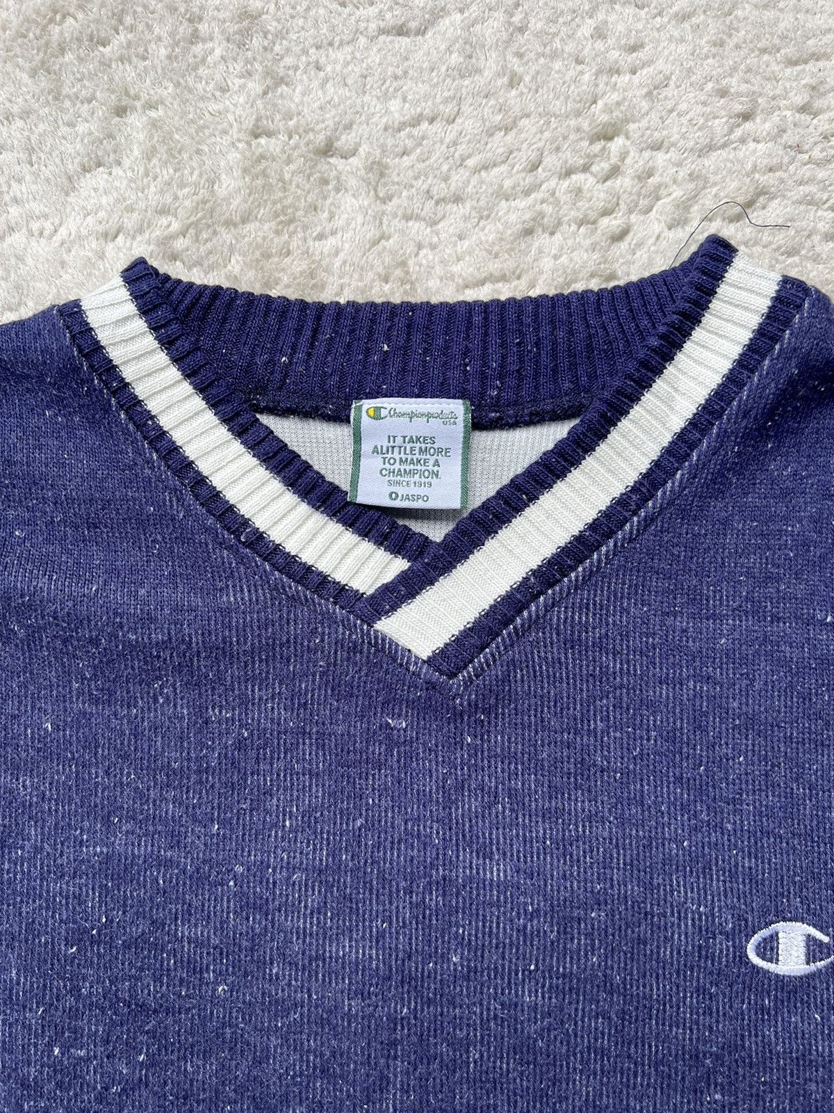 Champion × Vintage Vintage Champion Sweatshirt V-sheap coller Size US L / EU 52-54 / 3 - 6 Thumbnail