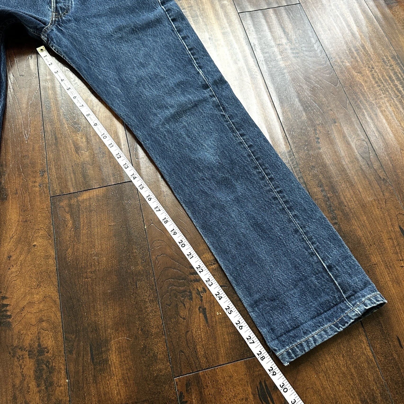 Levi's VINTAGE Levi's 501 Jeans 29x34 Blue Denim 90s 80s USA Mid Wash 27x29 Med Wash Classic Straight Men's Regular Cotton Denim Beltless Button Closure Size US 29 - 6 Thumbnail